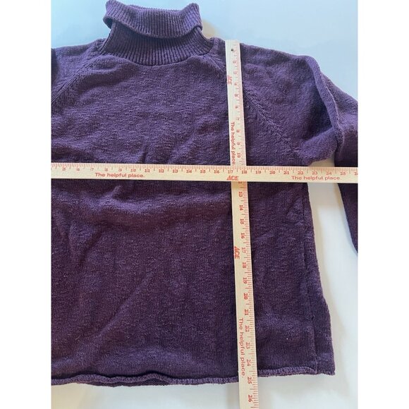 Vintage 90s Erik Stewart purple cotton turtleneck oversized preppy sweater XL - Picture 6 of 8